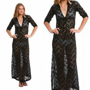 Lucy Love Spa Crochet Resort Maxi Cover Up Dress